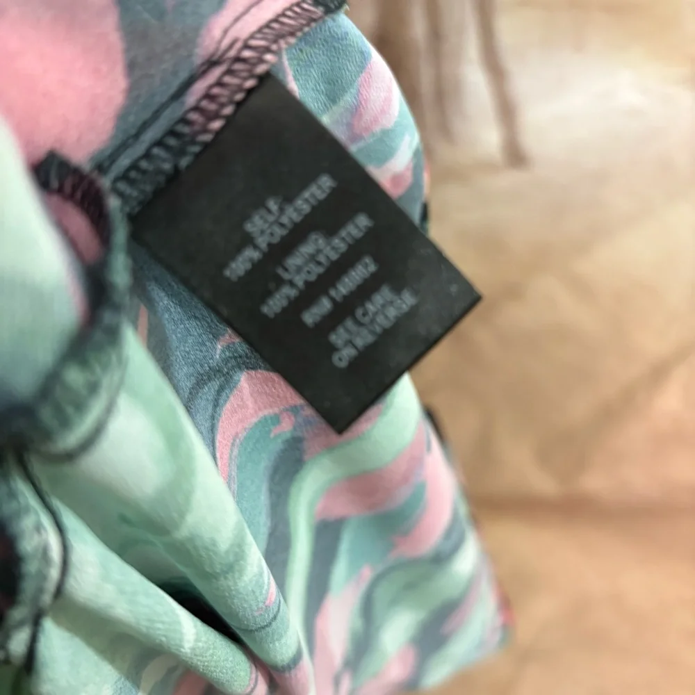 NEW Torrid Chiffon Green and Pink Ruched Midi Dress Fit and Flare - Picture 13 of 13